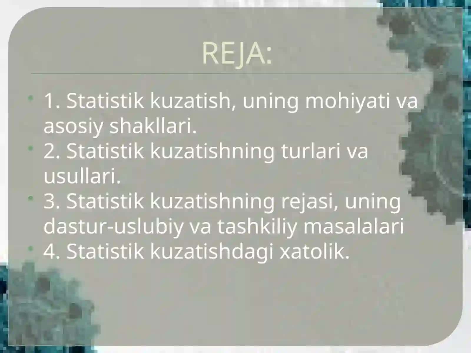 Statistik kuzatish uslubiyoti 2