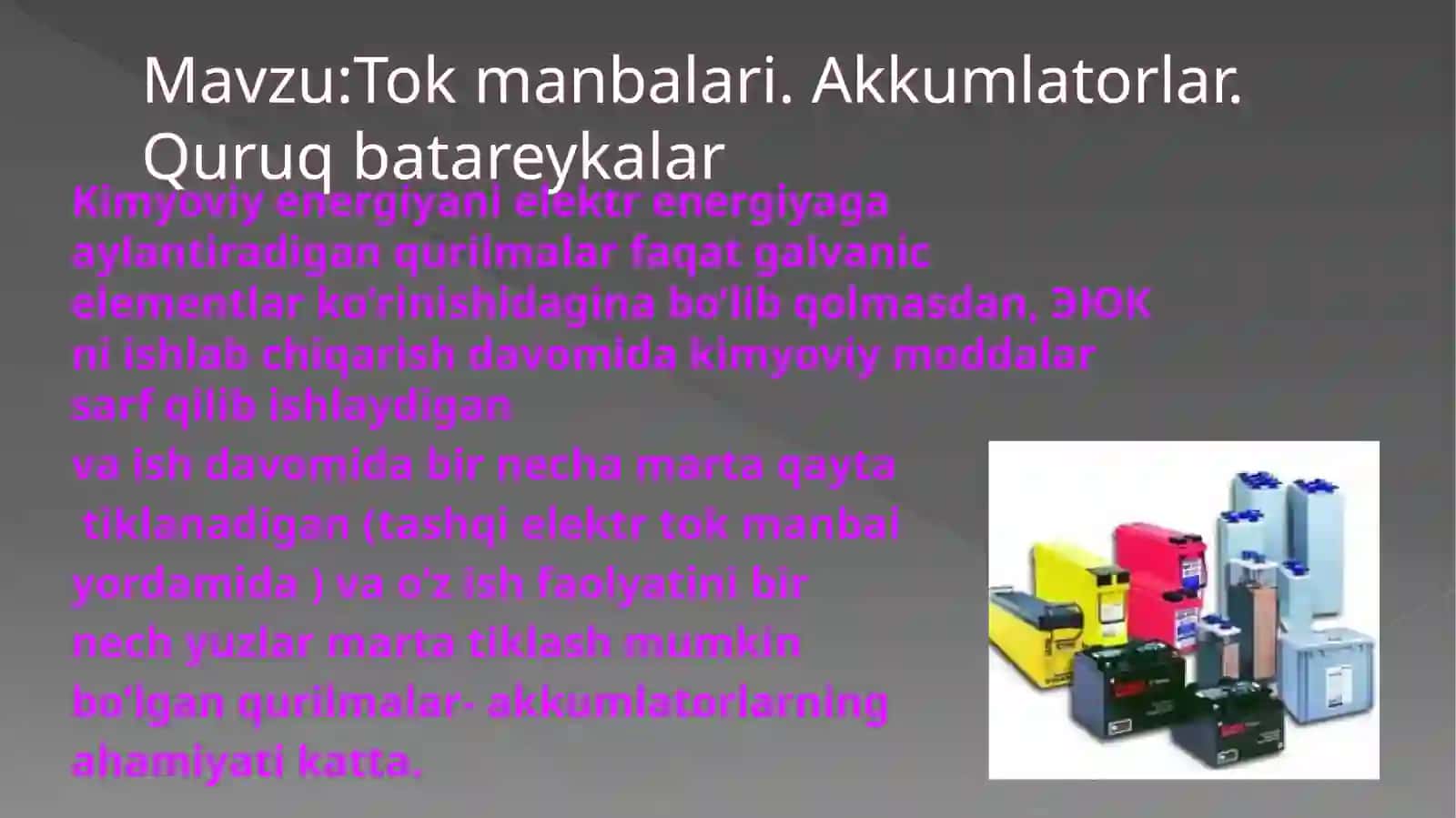 Kimyoviy energiya nima? 2