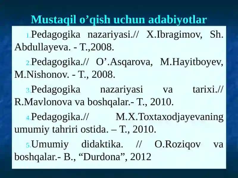 Pedagogika nazariyasi 2