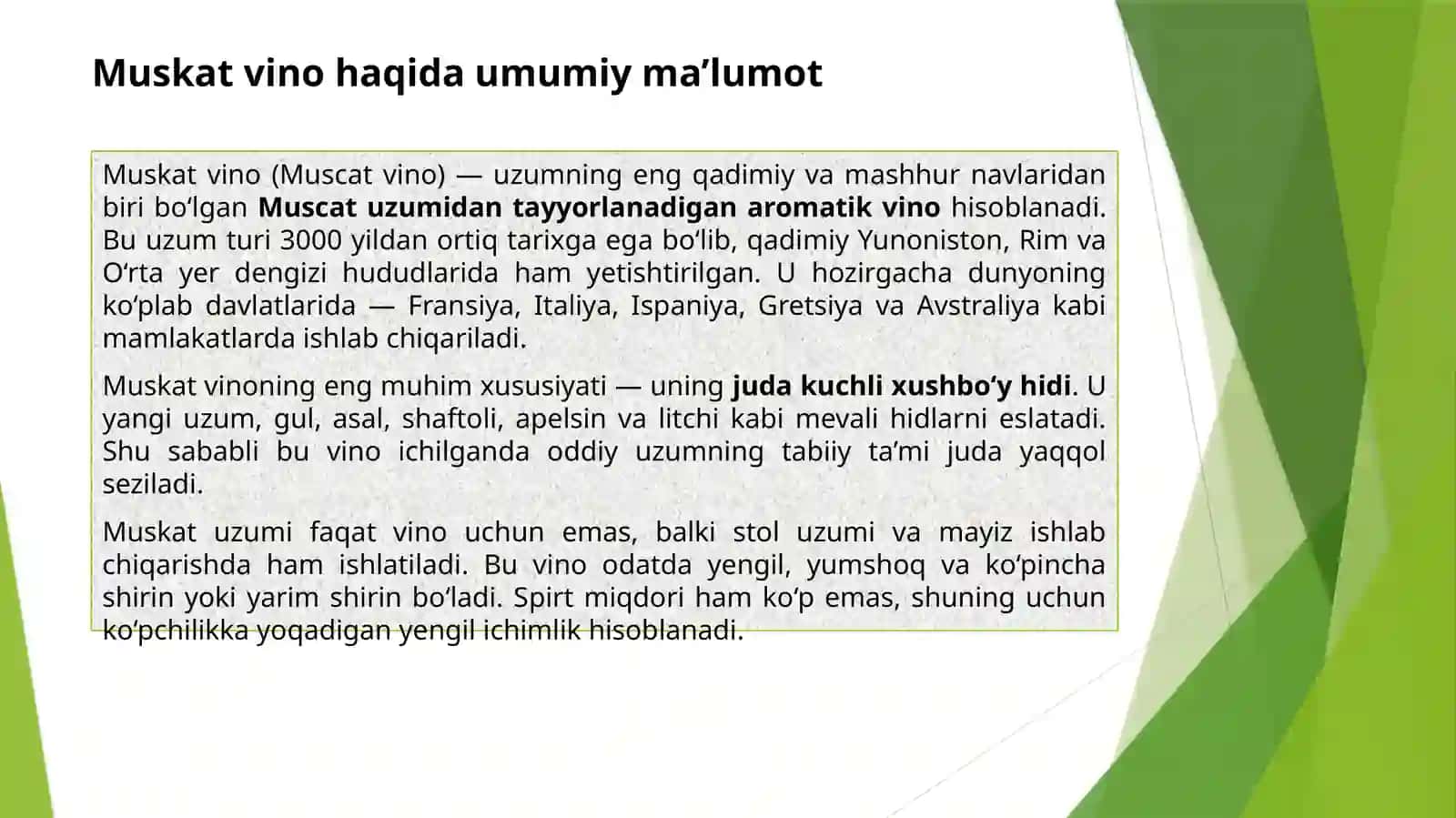 Muskad vino xaqida malumot 2