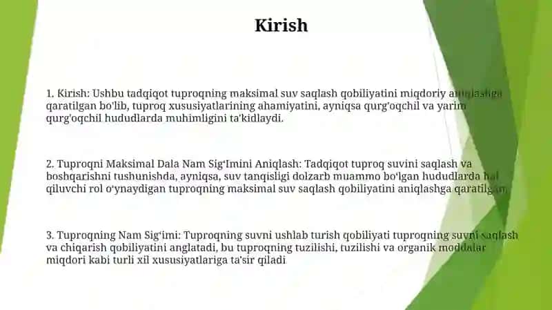 Tuproqni Maksimal Dala Nam SigʻImini Aniqlash 2
