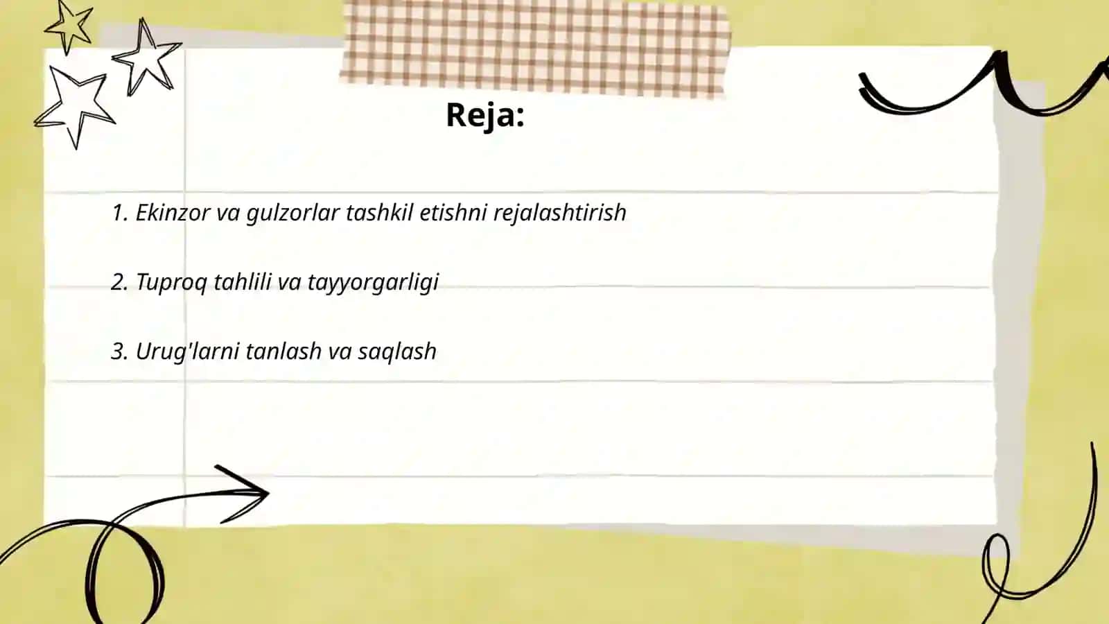 Ekinzor va gulzorlar tashkil etish metodikasi 2