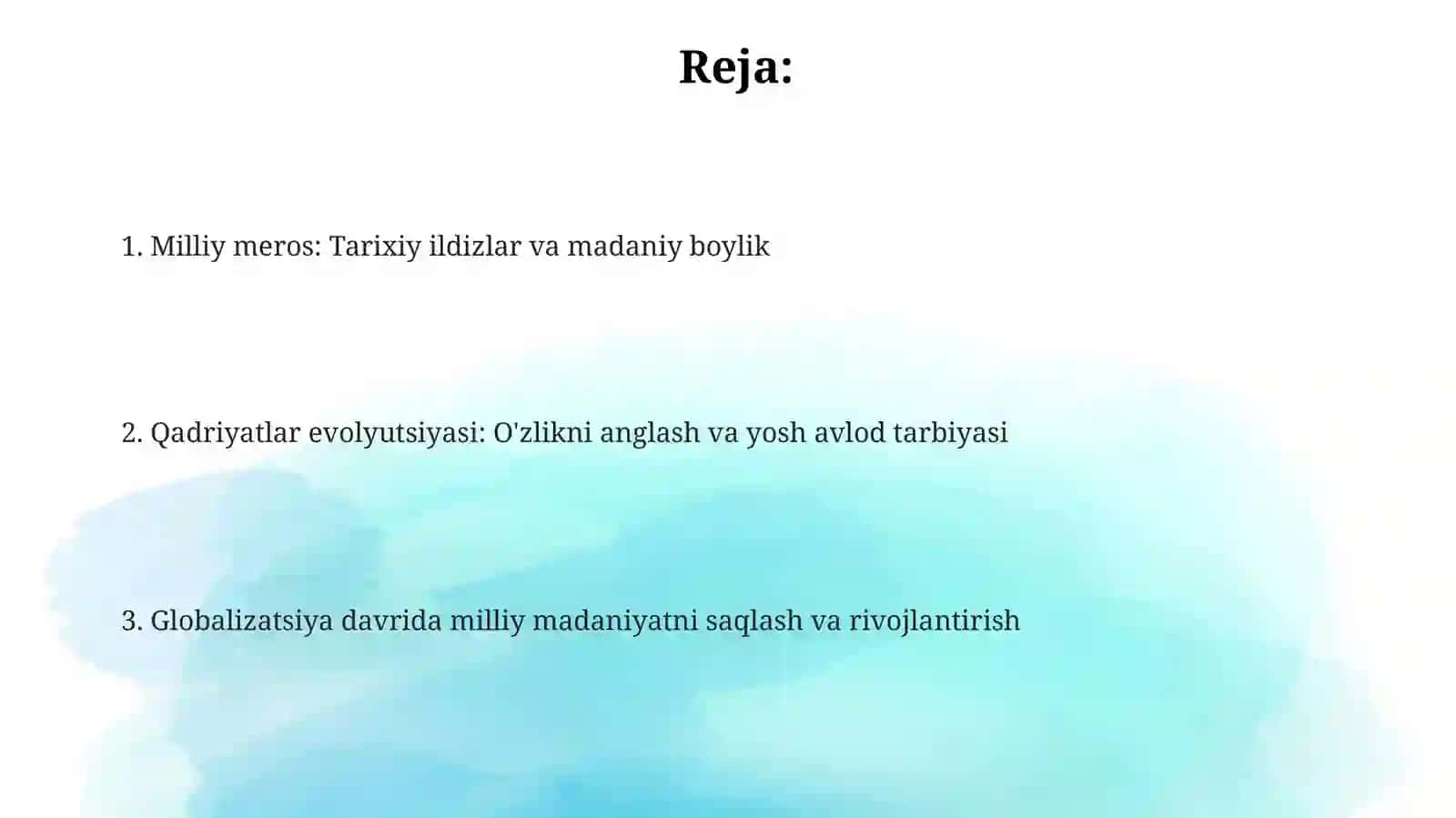 Milliy odatlar va qadriyatlar - el iftixori 2