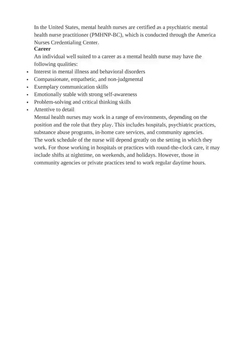 MENTAL HEALTH NURSING 2