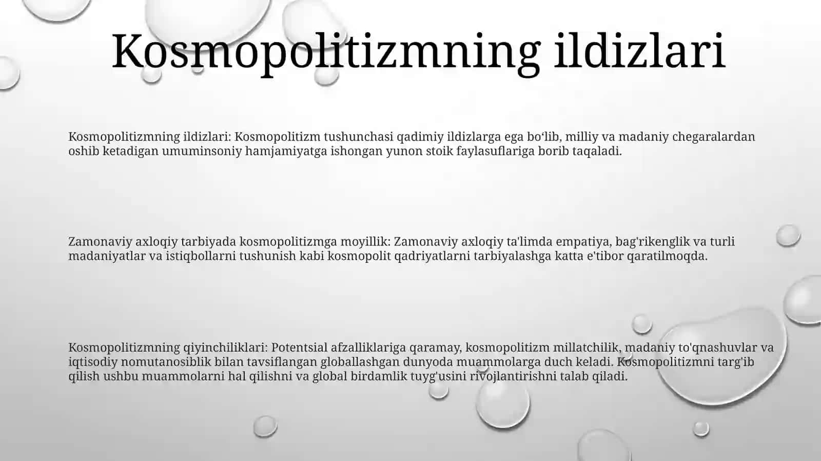 Kosmopolitizmning ildizlari 2