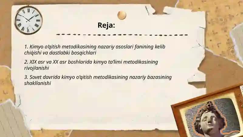 Kimyo o‘qitish metodikasining nazariy asoslari fanining rivojlanish tarixi 2