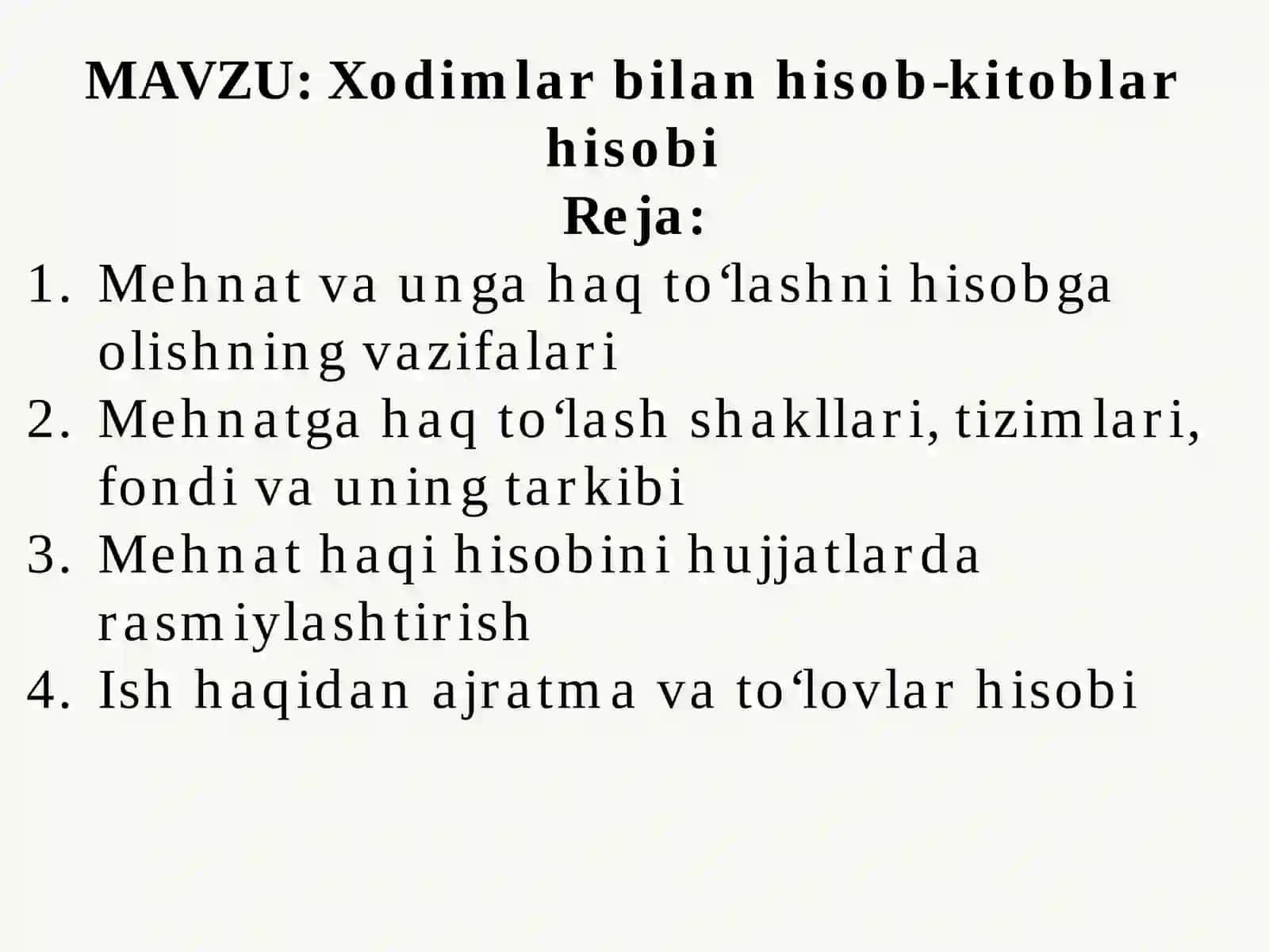Xodimlar bilan hisob-kitoblar hisobi 2