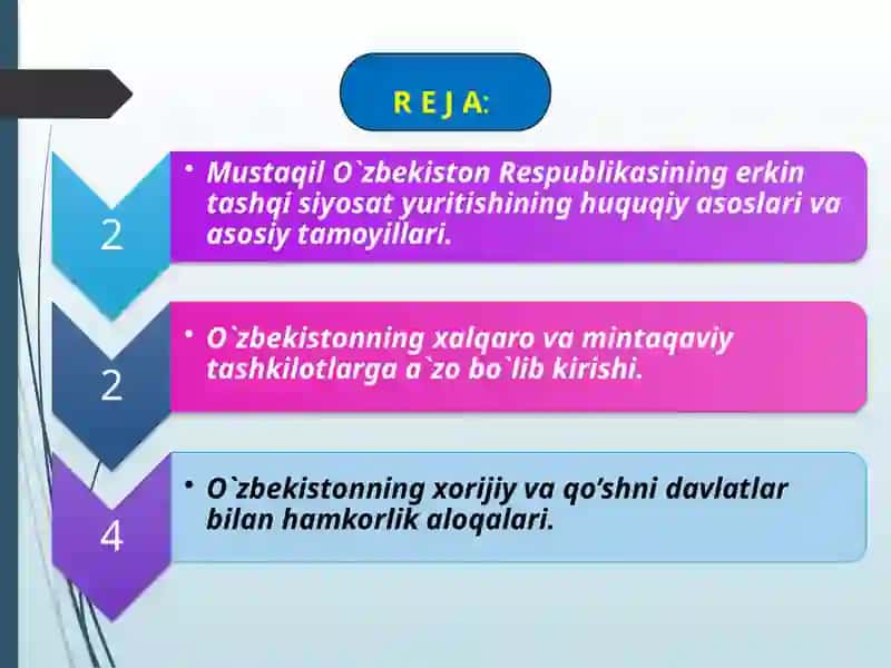 O`zbekiston va jahon hamjamiyati 2