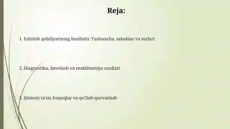 Eshitish qobiliyatining buzilishi 2