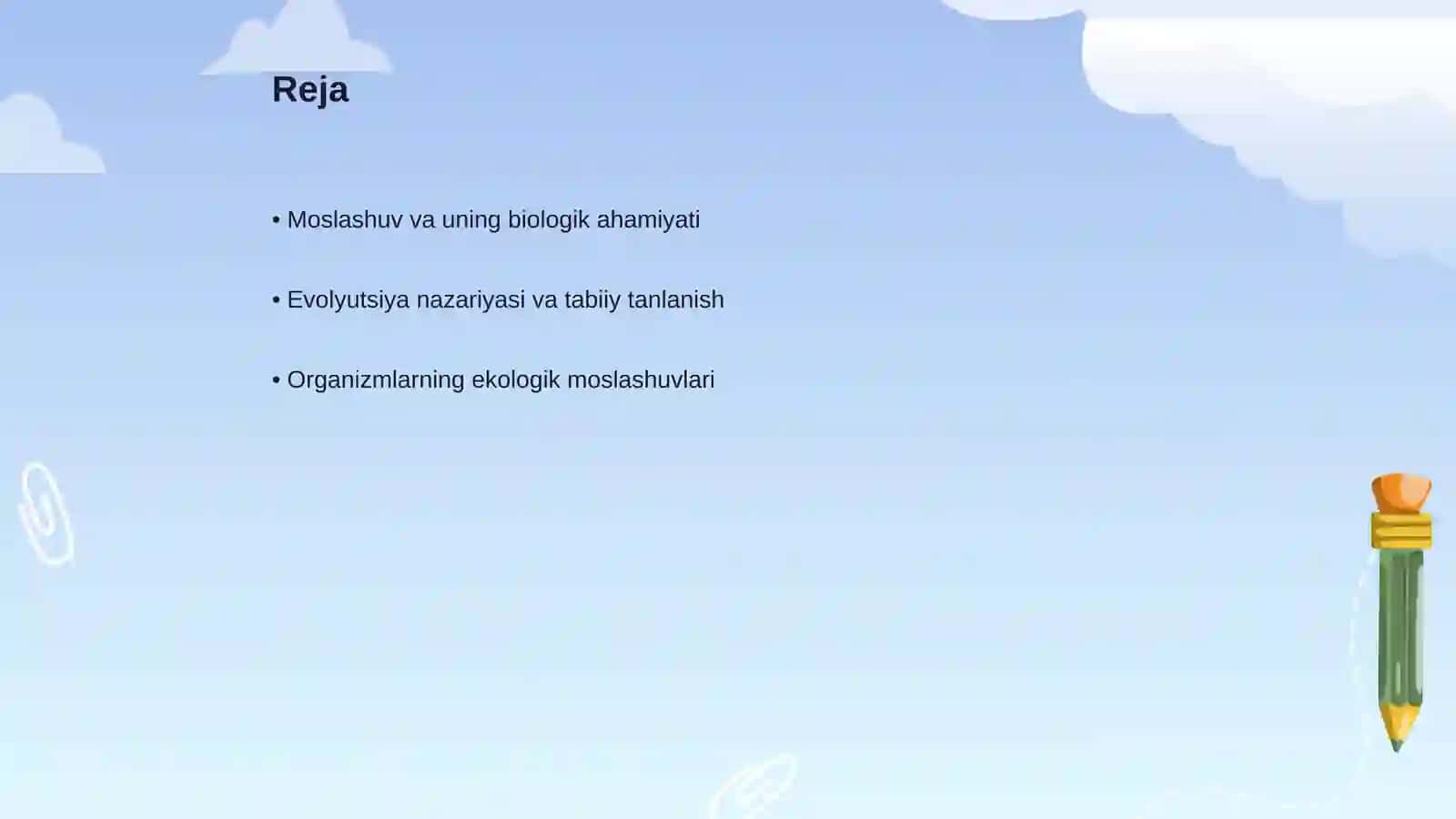Organizmning muhitga mostlashganligi 2