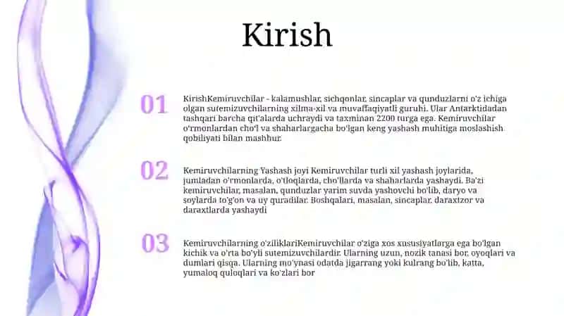 Kemiruvchilarning Yashash Joyi 2