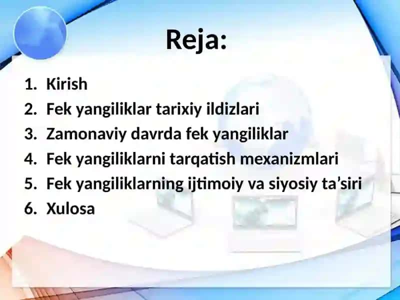 Fek yangiliklar fenomeni tarix va taraqiyot 2