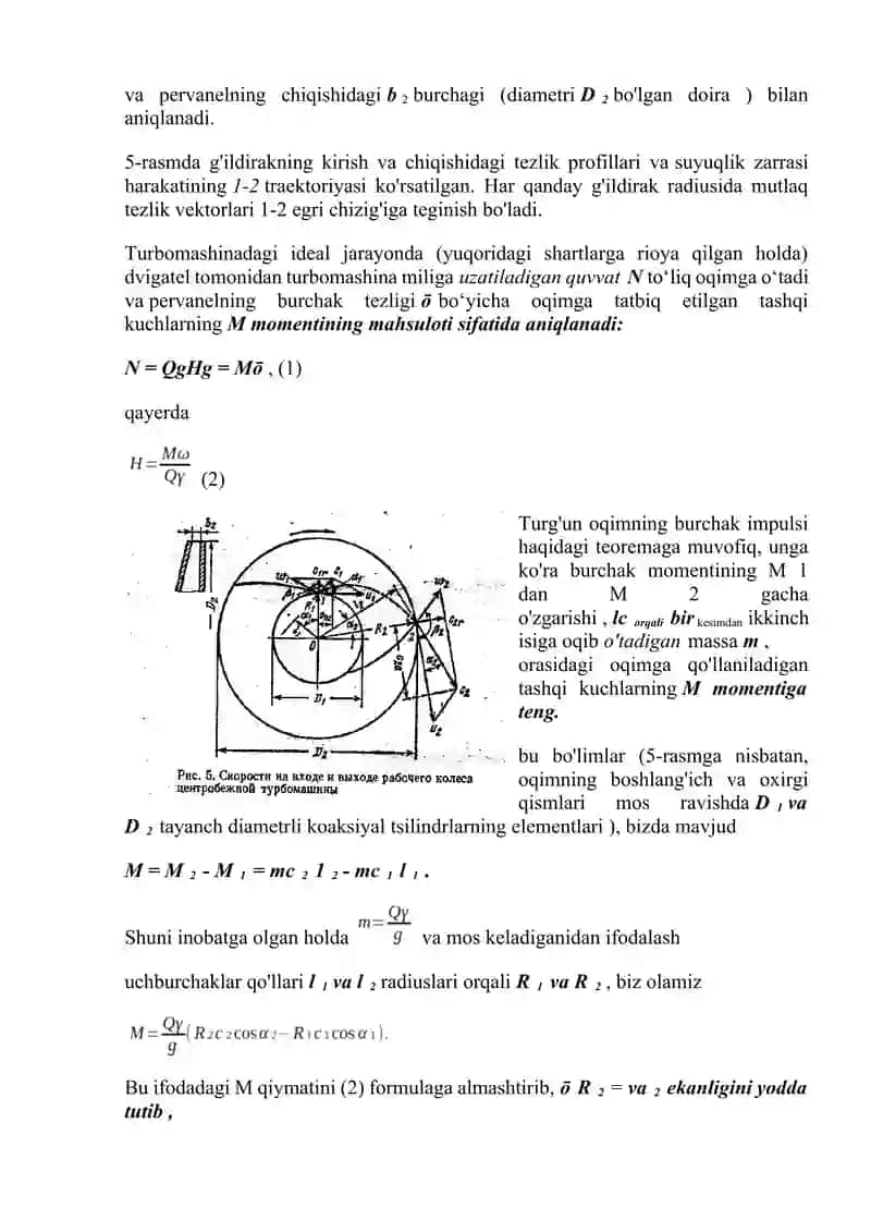 Turbomashinalarning xaqiqiy xarakteristikasi 2