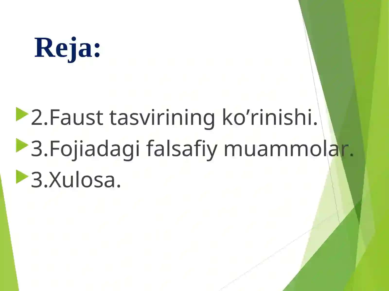Gyotening “Faust” asarida umuminsoniy g’oyalar. 2