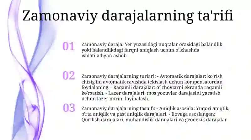 Zamonaviy Nivelerlar Va Ularni Klassifikatsiyasi 2