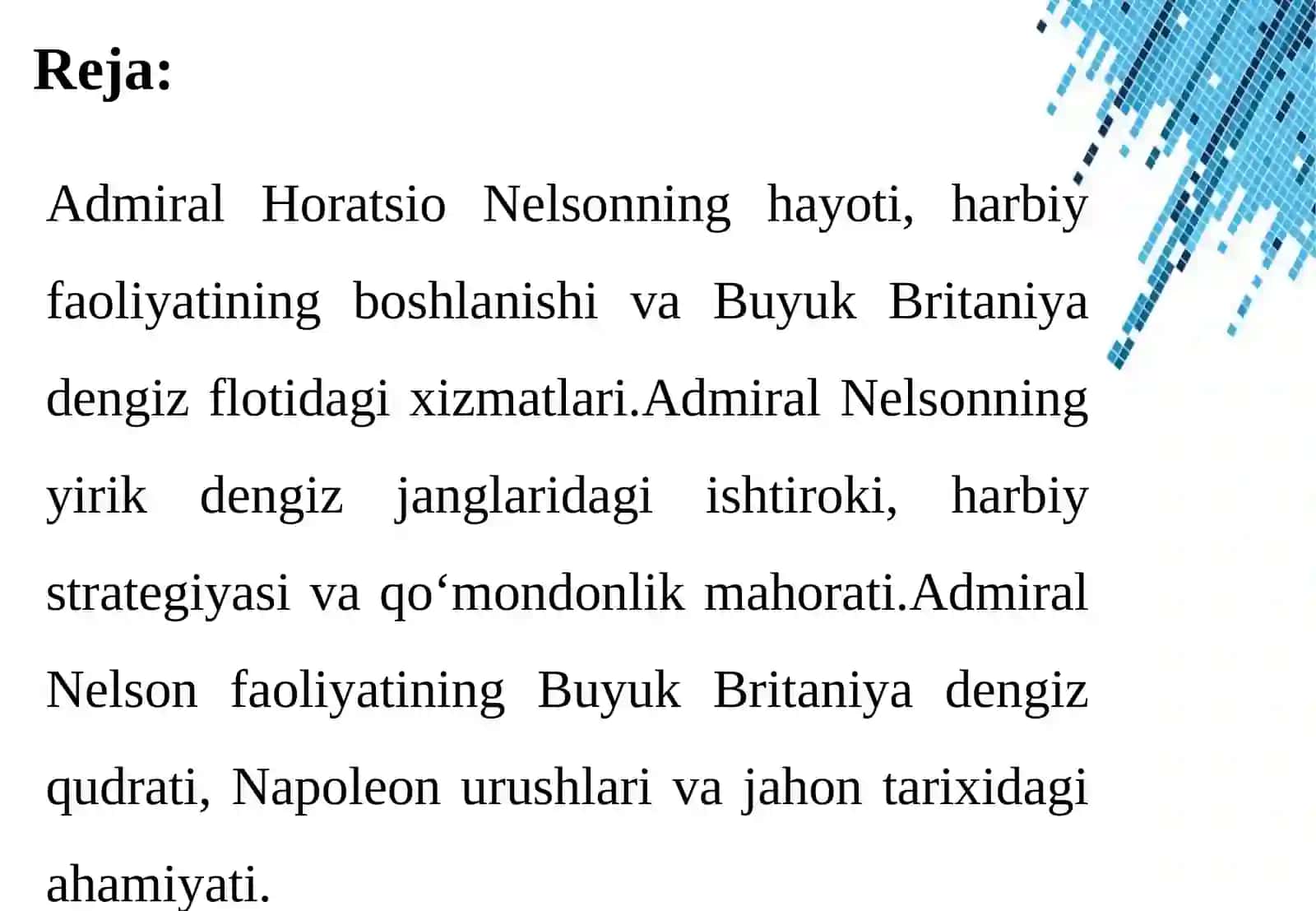 ADMIRAL NELSON FAOLIYATI 2