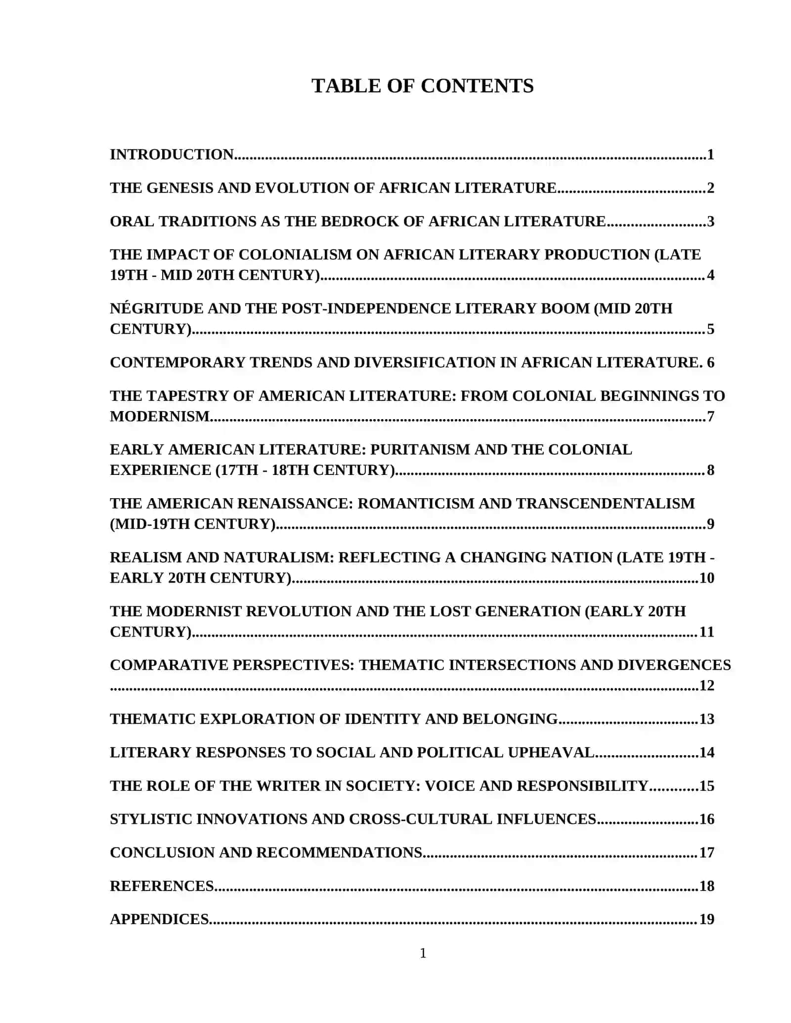 Characteristics of African, American literature 2