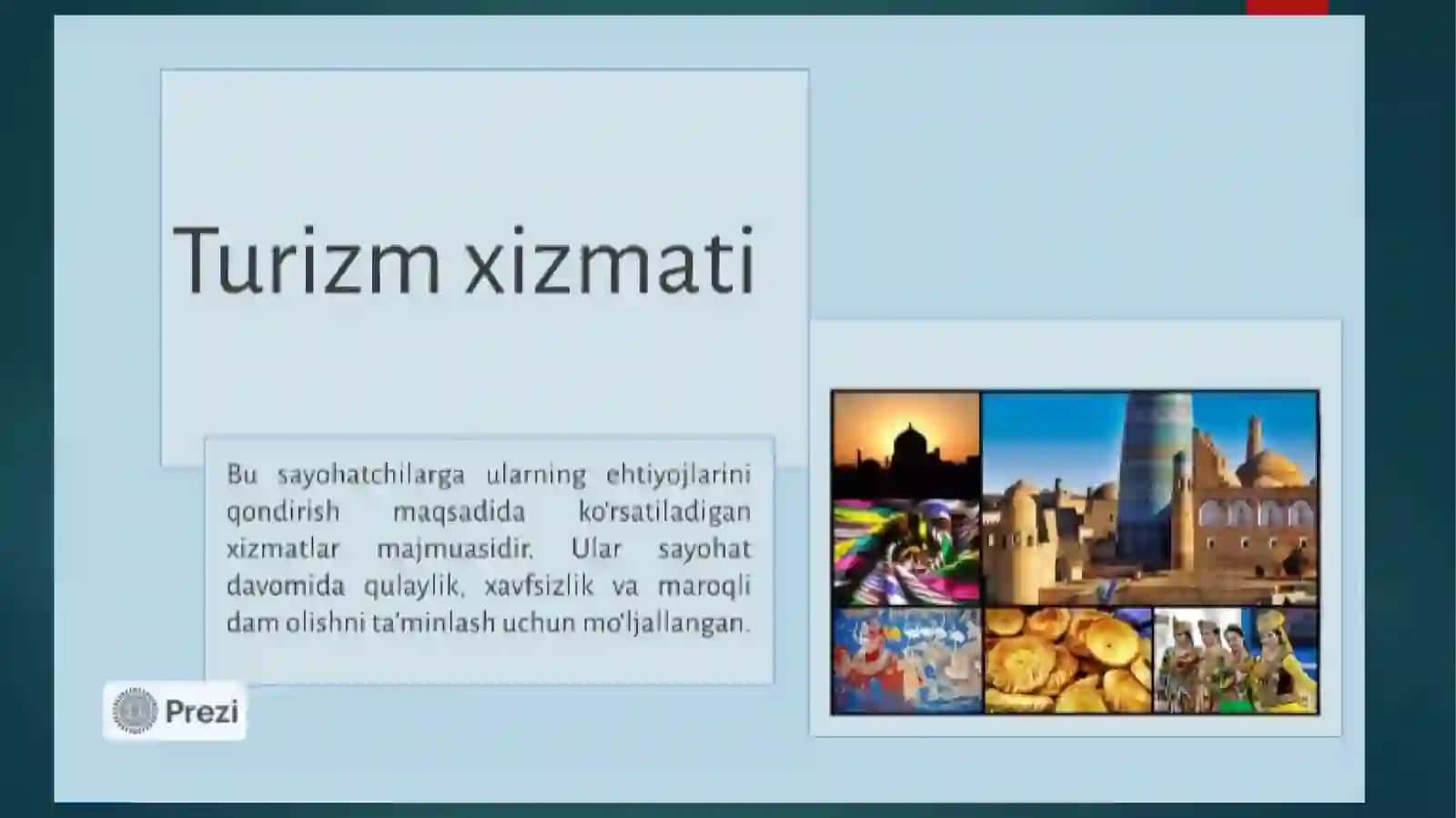 Turizm xizmatlari bozori taqdimoti 2
