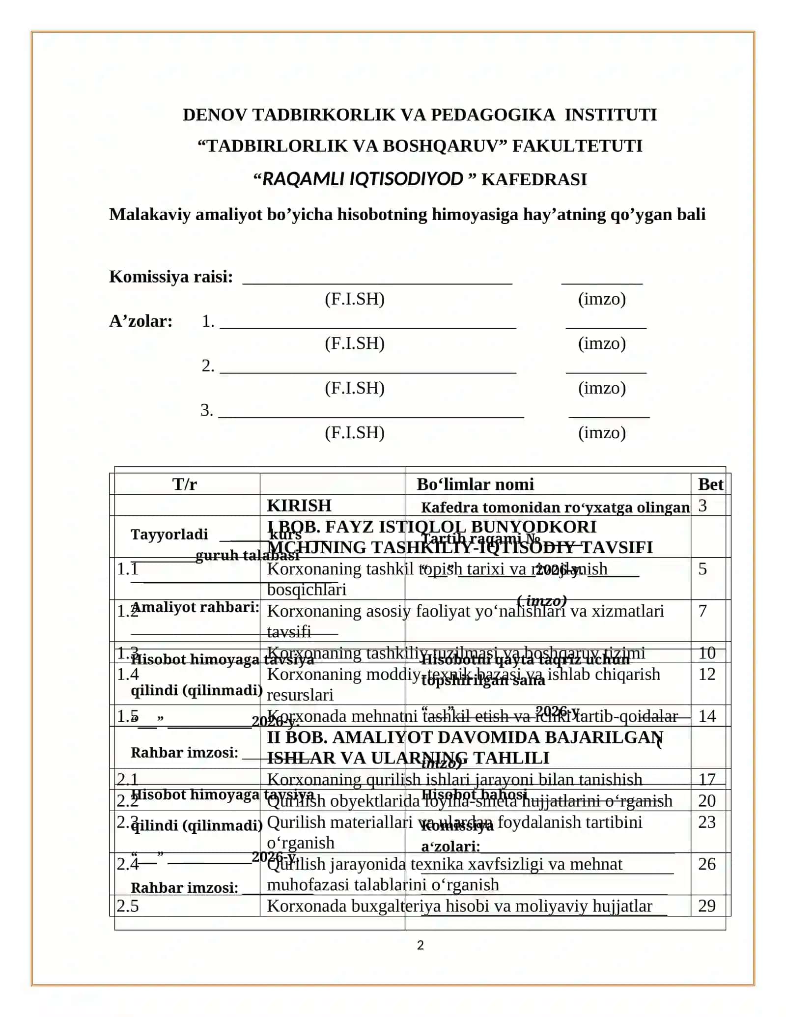 “FAYZ ISTIQLOL BUNYODKORI” MCHJ TERMIZ 2