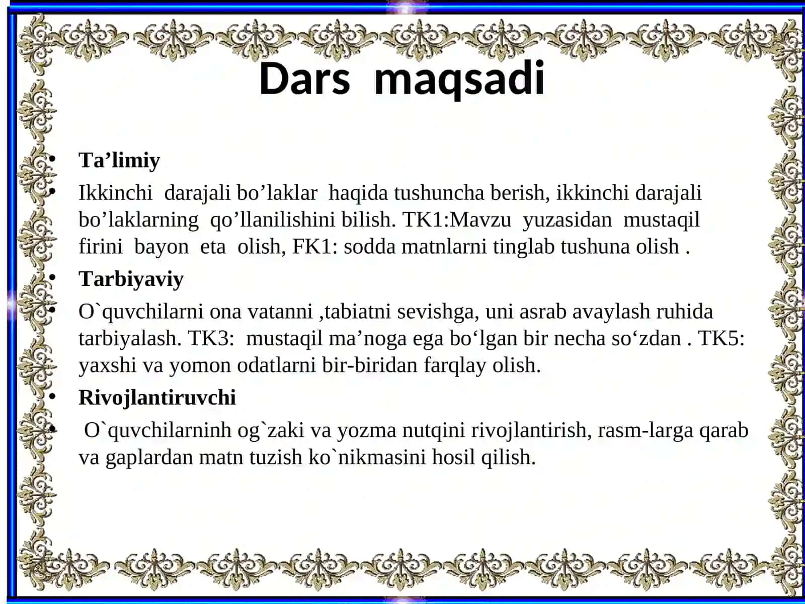 3-sinf ona tili fanidan 2