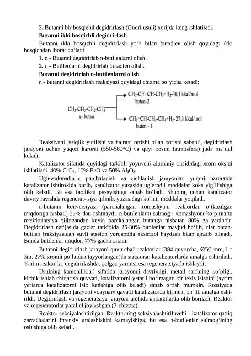 Butadiyen olish uslubi 2