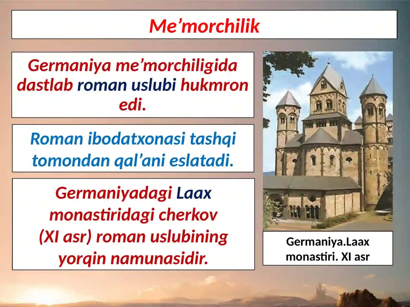 7-sinf Jahon tarixi Yevropada me'morchilik san'at va adabiyot dars taqdimot 2