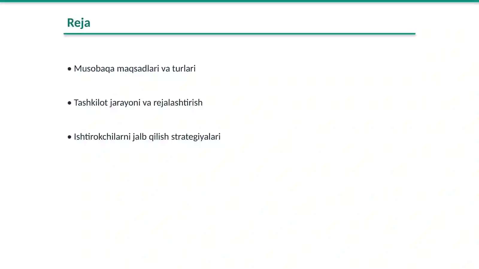 Musobaqalarni tashkil qilish 2