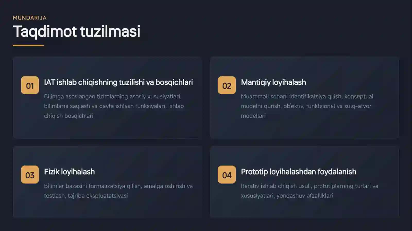 BILIMGA ASOSLANGAN TIZIMLAR 2