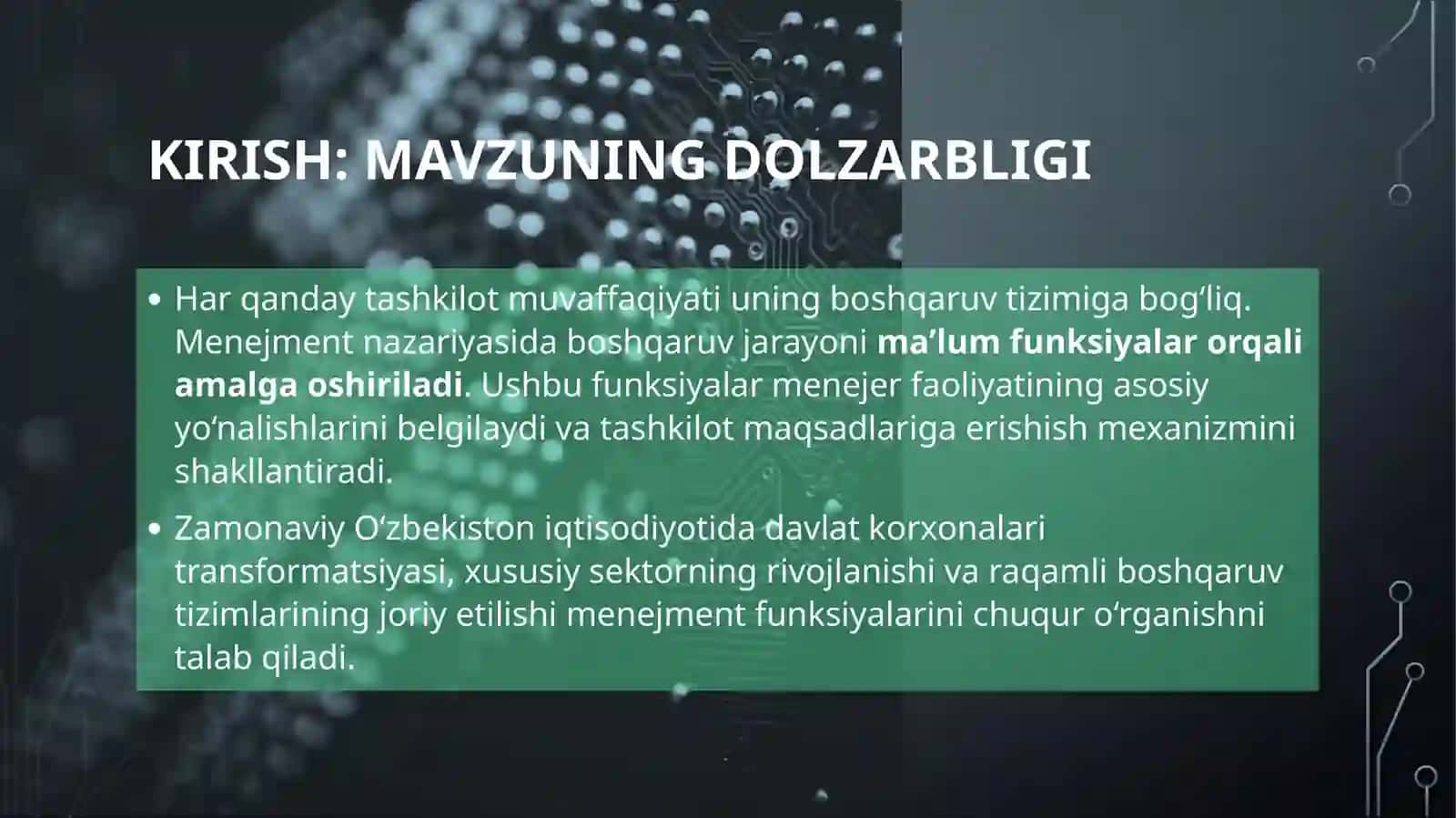 MENEJMENTNING ASOSIY FUNKSIYALARI 2