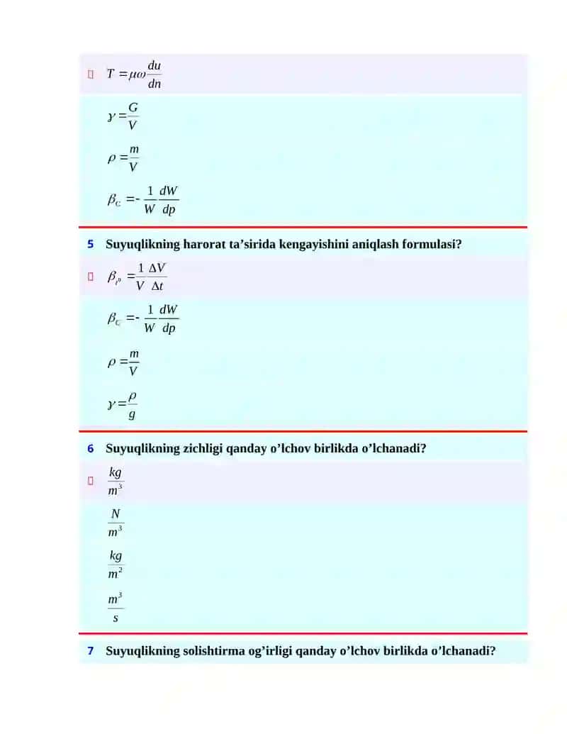 Suyuqlikning kinematik yopishkоqligi 2