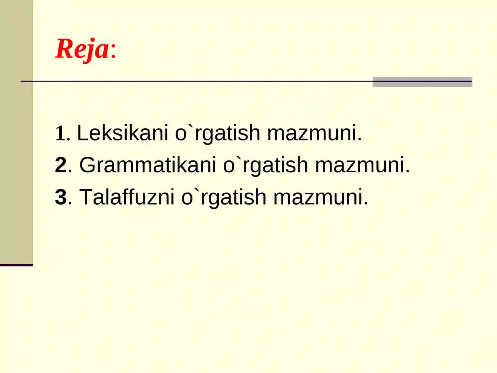Til materiallarini o‘rgatish mazmuni 2