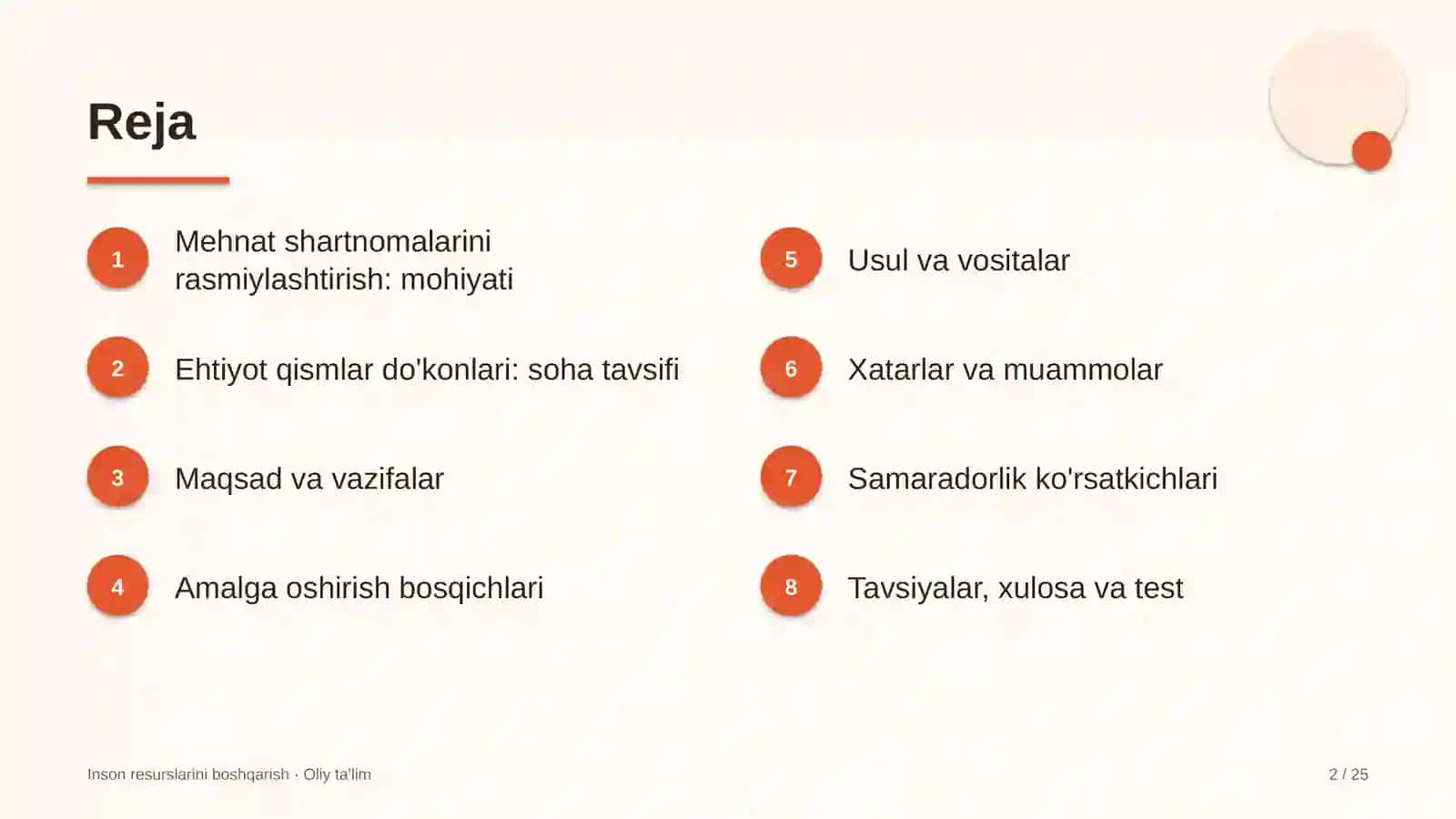 Ehtiyot qismlar do'konlarida mehnat shartnomalarini rasmiylashtirish 2