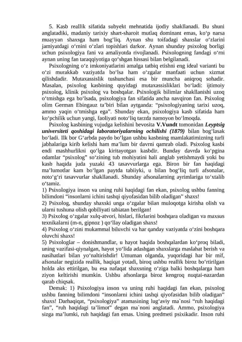 Psixologiya kasb sifatida 2