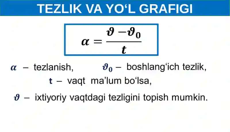 TEKIS O'ZGARUVCHAN HARAKAT TEZLIGI 2
