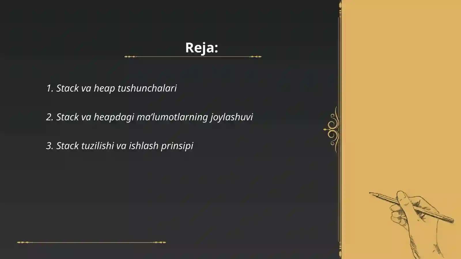 Stack va heap boshqaruvi: Ularning dasturlashdagi ahamiyati 2