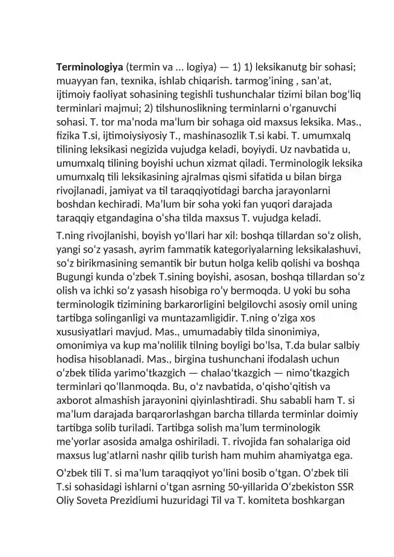 SOHAGA OID TERMINLAR BO’YICHA NOSTANDART TESTLAR TUZISH 2