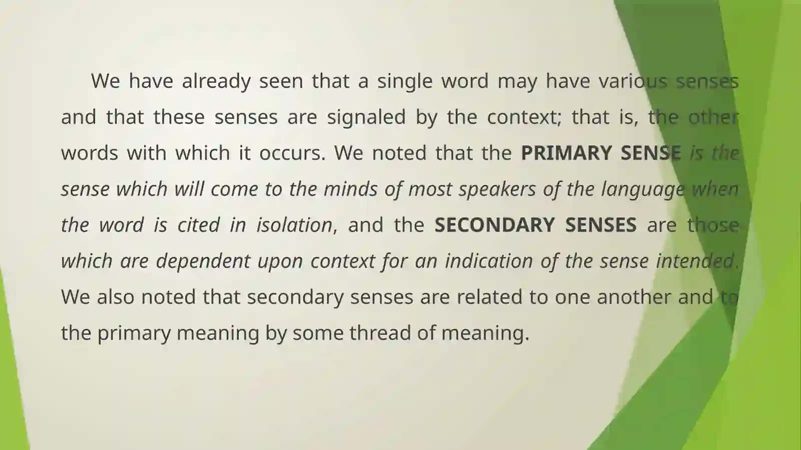 Figurative Senses of Lexical Items in Translation 2