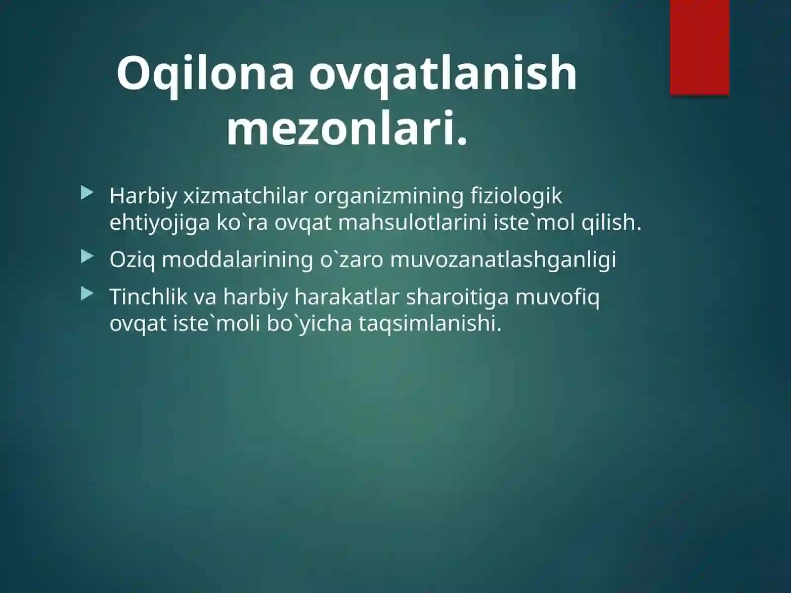 Ovqat Mahsulotlari asoslari 2