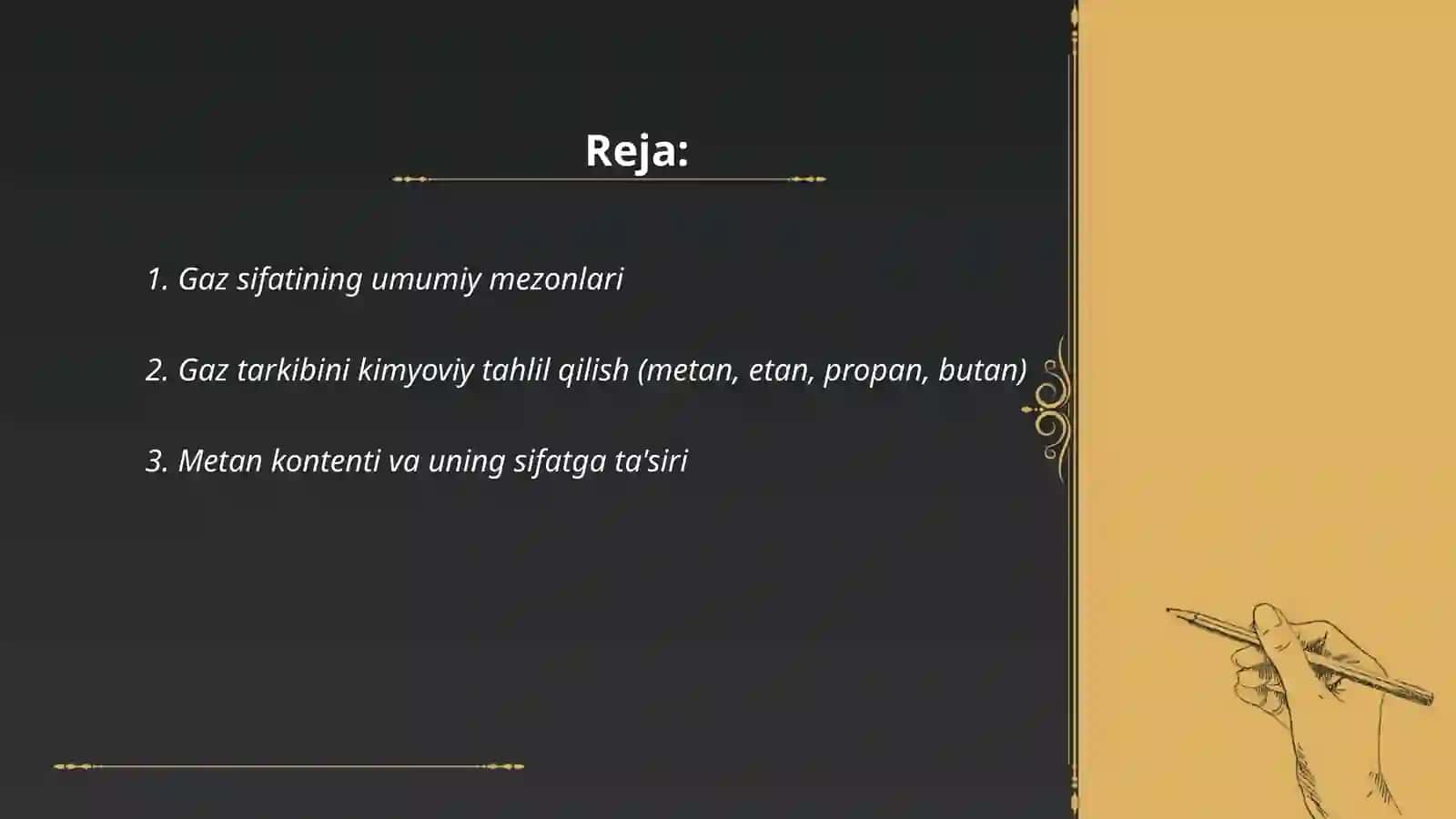 Gaz sifatining umumiy mezonlari 2