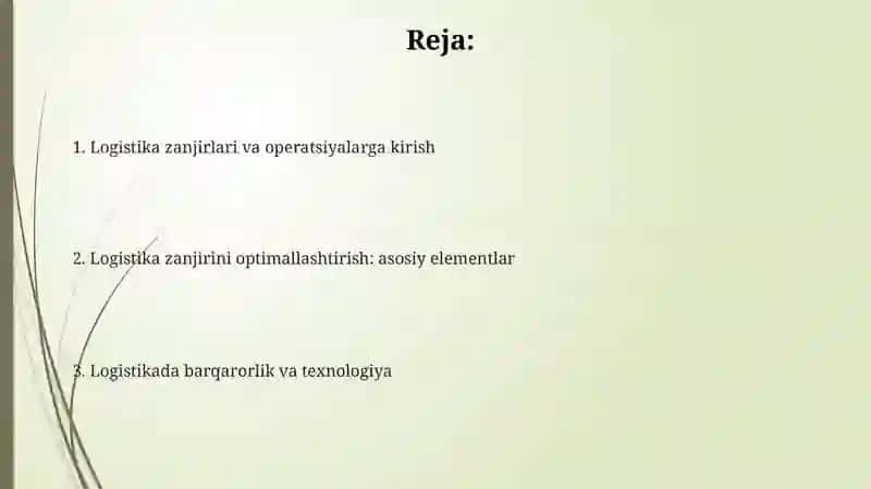 Logistik zanjirlar va operatsiyalar 2