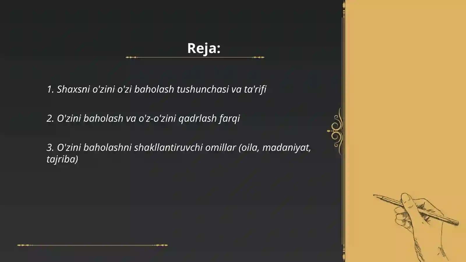 Shaxsni ozini ozi baholash 2
