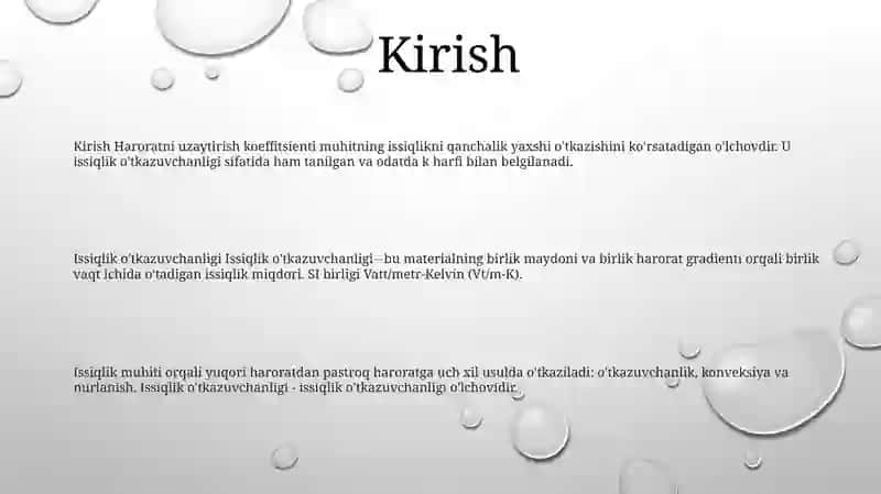 Issiqlik Uzatish Koeffitsenti 2