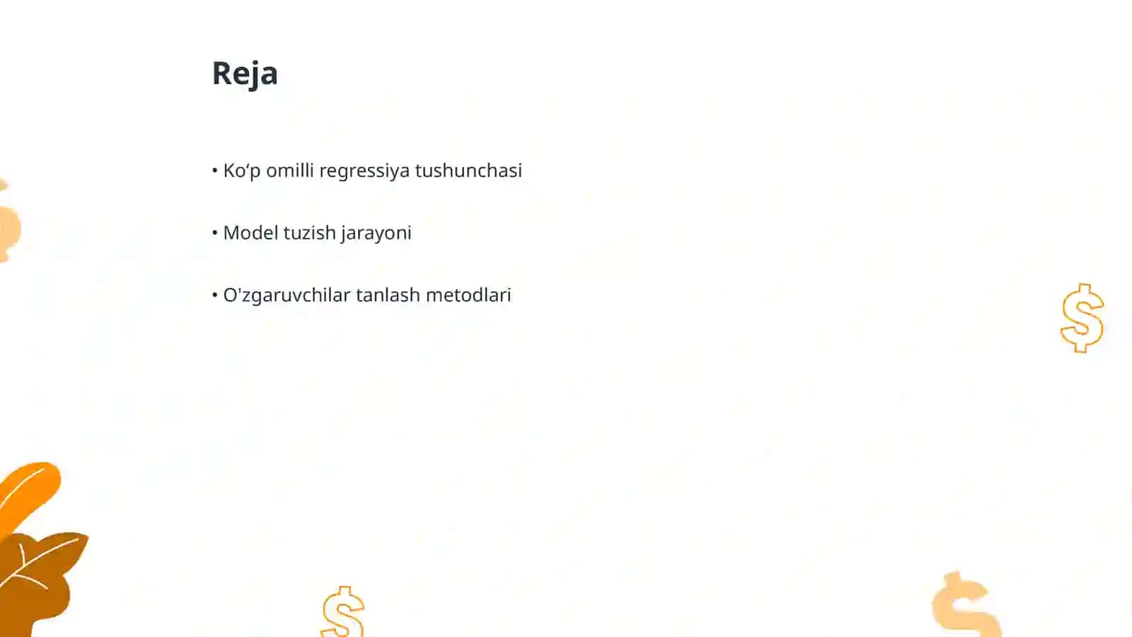 Koʻp omilli regressiya 2