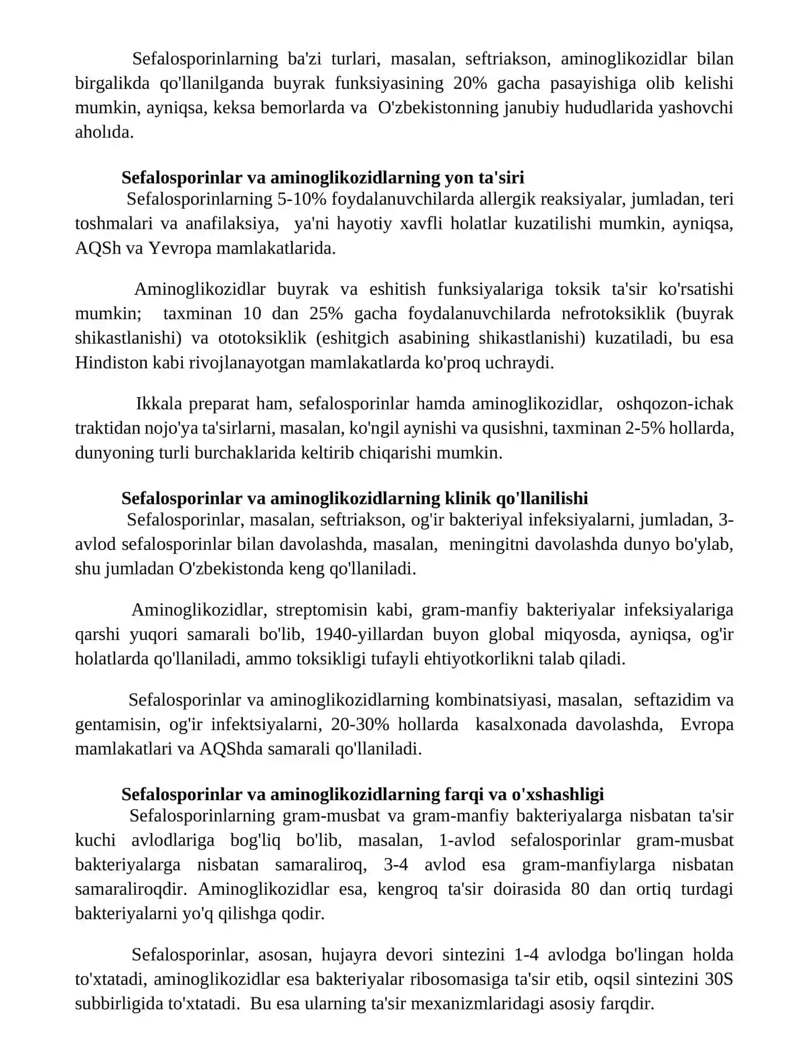 Sefalosporinlar va aminoglikozidlar 2