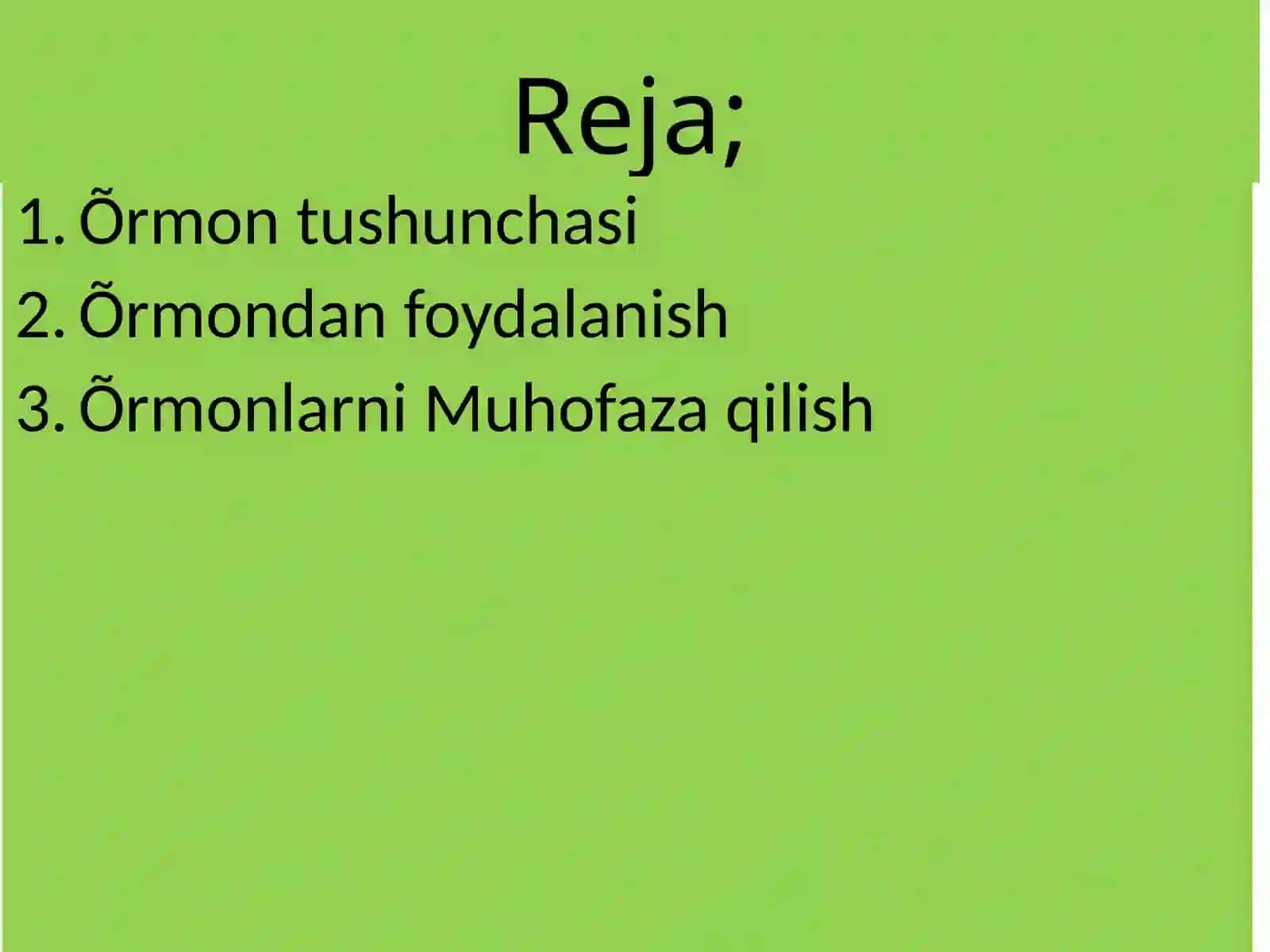 Õrmondan foydalanish va muhofaza qilish 2