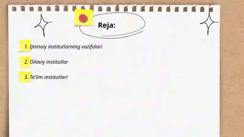 Ijtimoiy institutning vazifalari 2