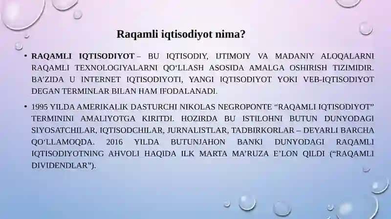 Raqamli iqtisodiyot tushunchasi va uning ahamiyati 2