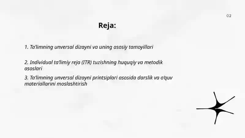 Taʼlimning unversal dizayni va individual taʼlimiy reja 2