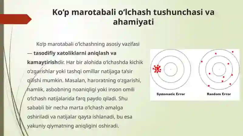 Ko‘p marotabali o‘lchash natijalarini qayta ishlash 2