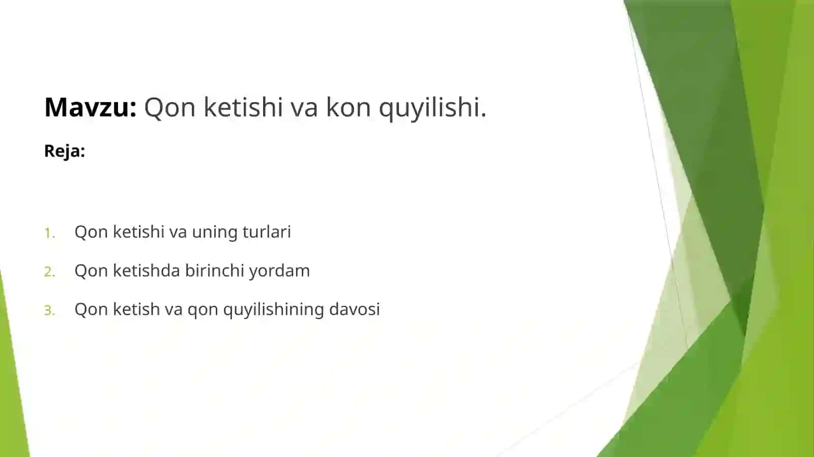 Qonketishi va kon quyilishi 2